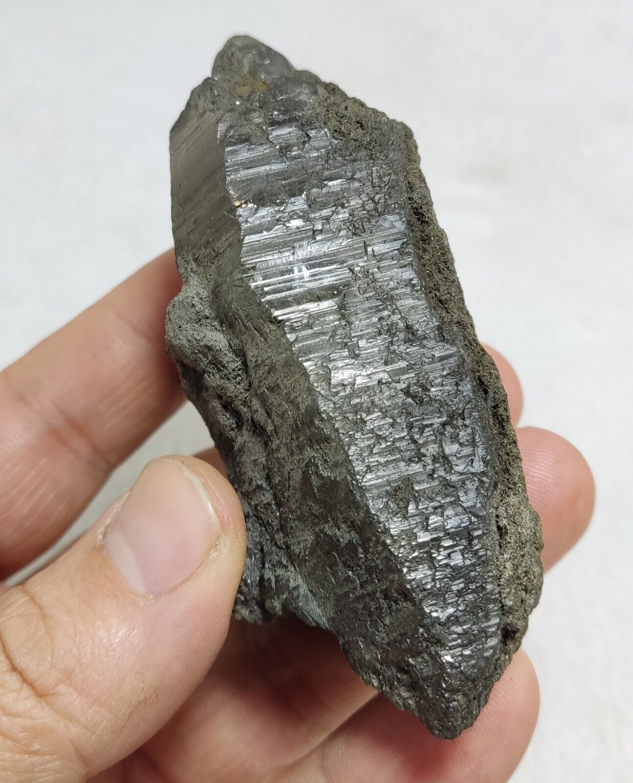 An Aesthetic Natural terminated Chlorite Quartz crystal specimen 135 grams