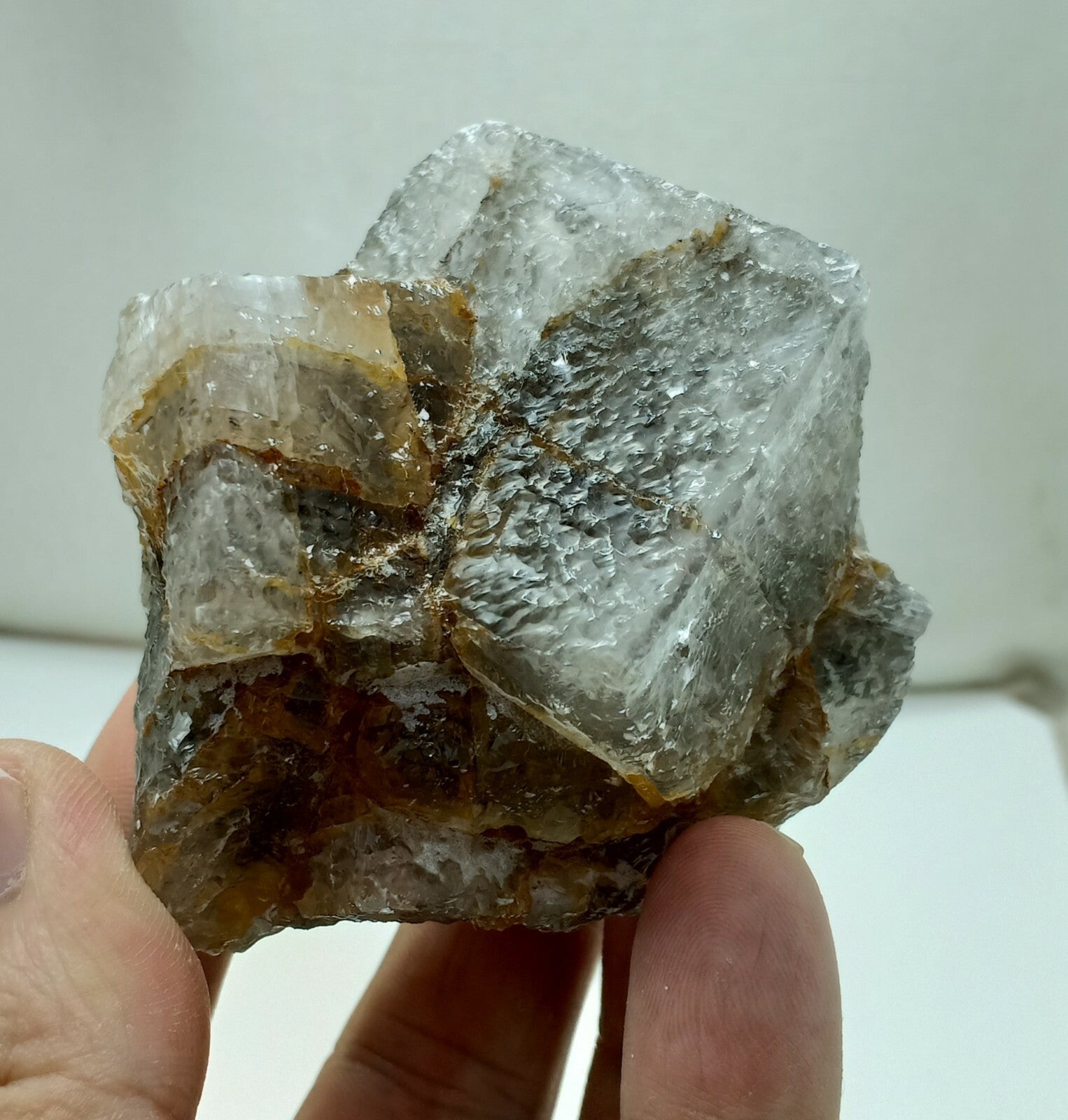 An amazing specimen of grey color cubic Calcite 274 grams