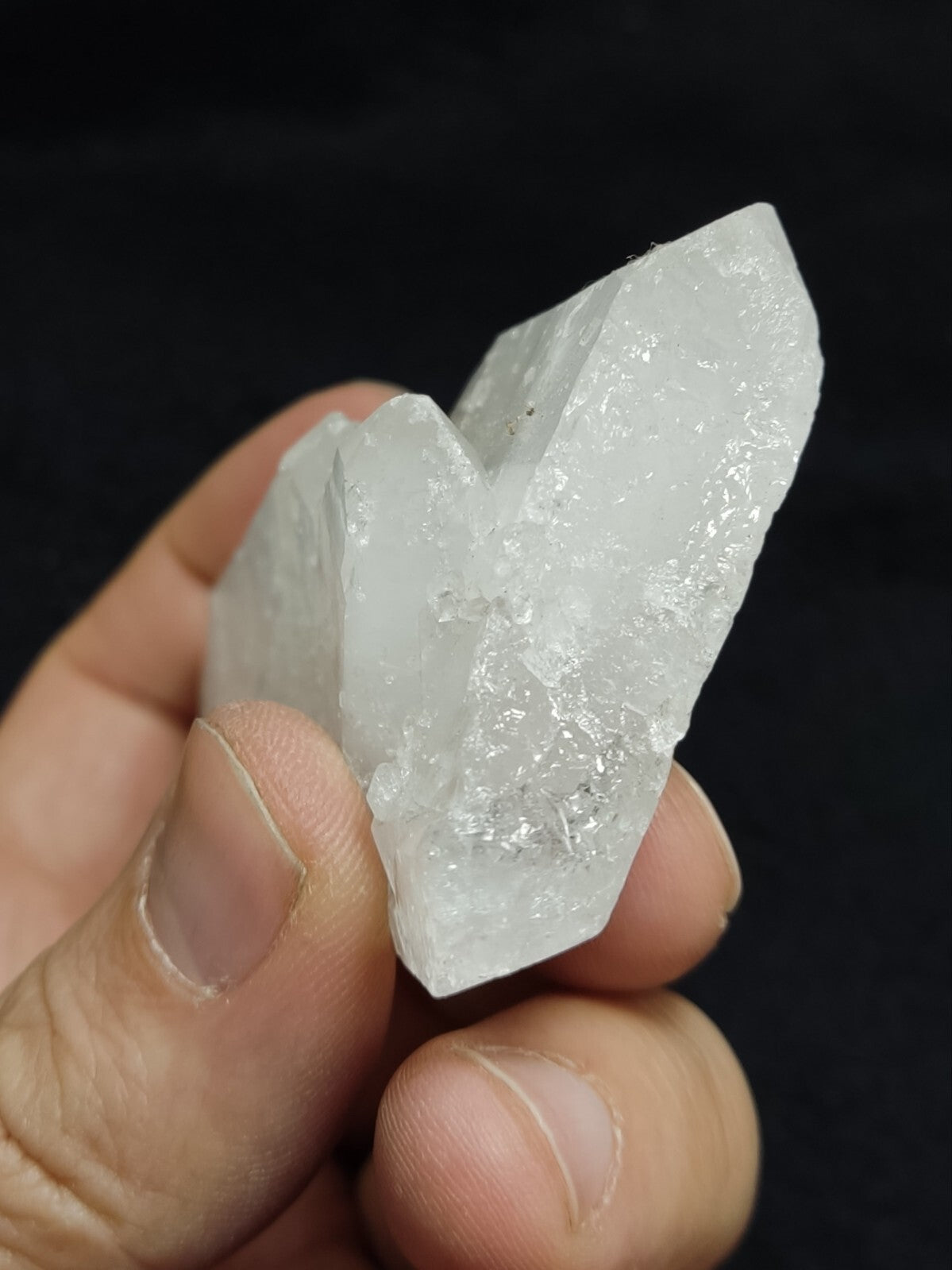 An amazing specimen of terminated faden Quartz crystal 130 grams