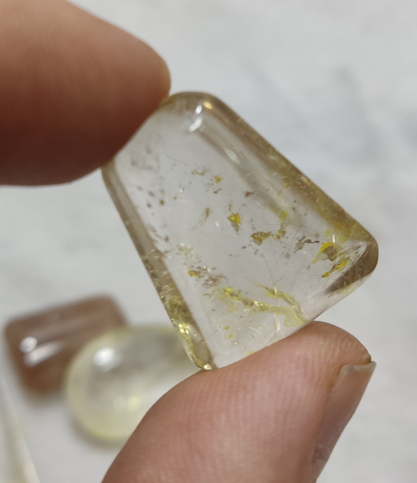 An amazing lot of Rutilated polished quartz tumbles 51 grams