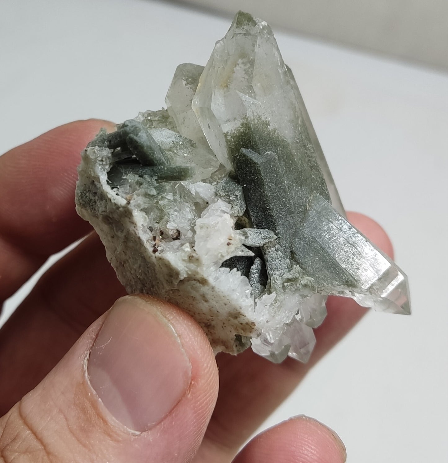 An Aesthetic Natural beautifully terminated Chlorite Quartz specimen 55 grams