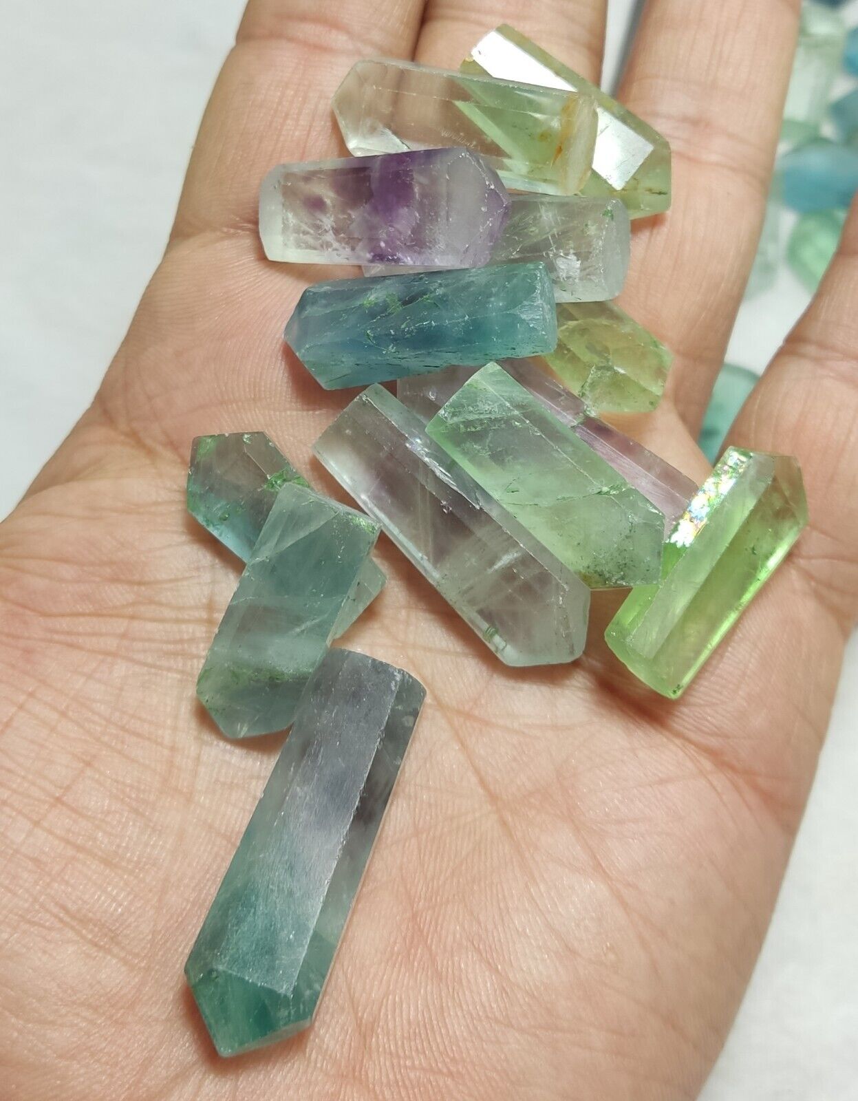 multi color fluorite polished pendants 168 grams