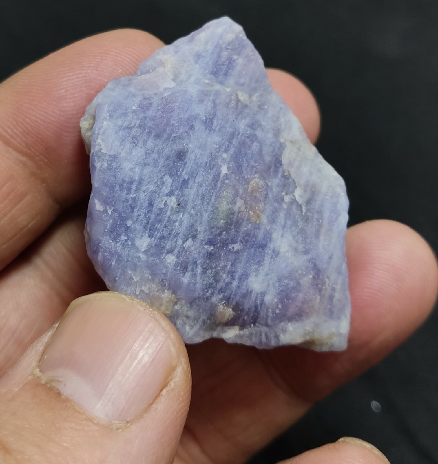 An amazing specimen of rough hackmanite chunk highly Tenebrescent 29 grams