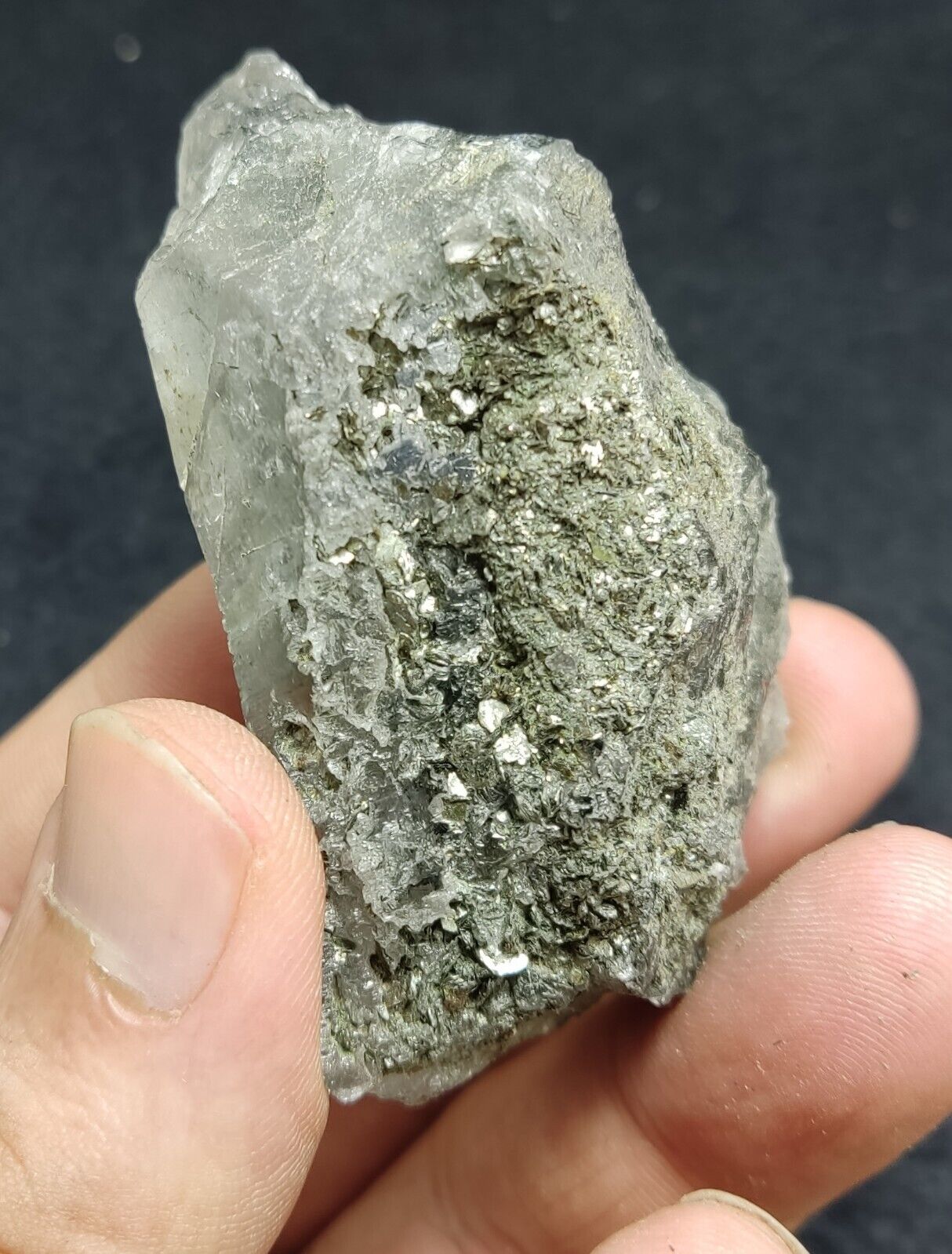 An Aesthetic Natural terminated Chlorite Quartz crystal 100 grams