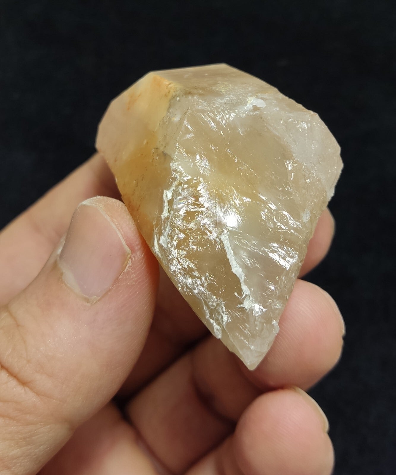 An amazing specimen of terminated amphibole included Quartz crystal 78