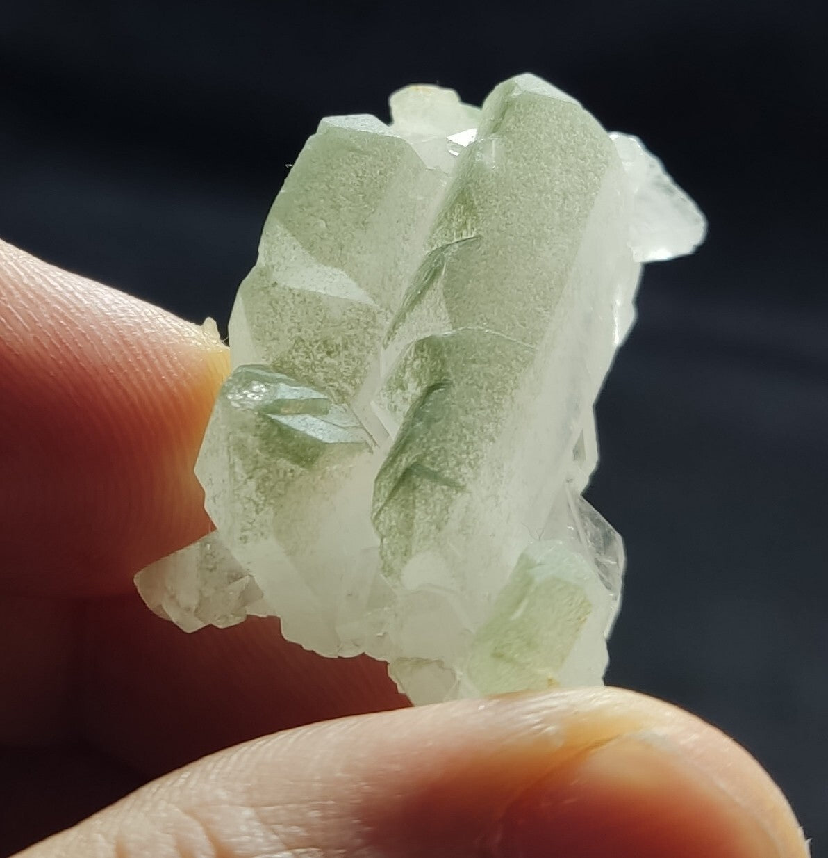An Aesthetic specimen of Quartz cluster with chlorite spots 17 grams