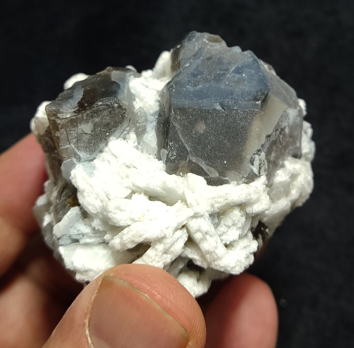 An Aesthetic specimen of Indicolite Included Quartz Crystal On Matrix 186 grams