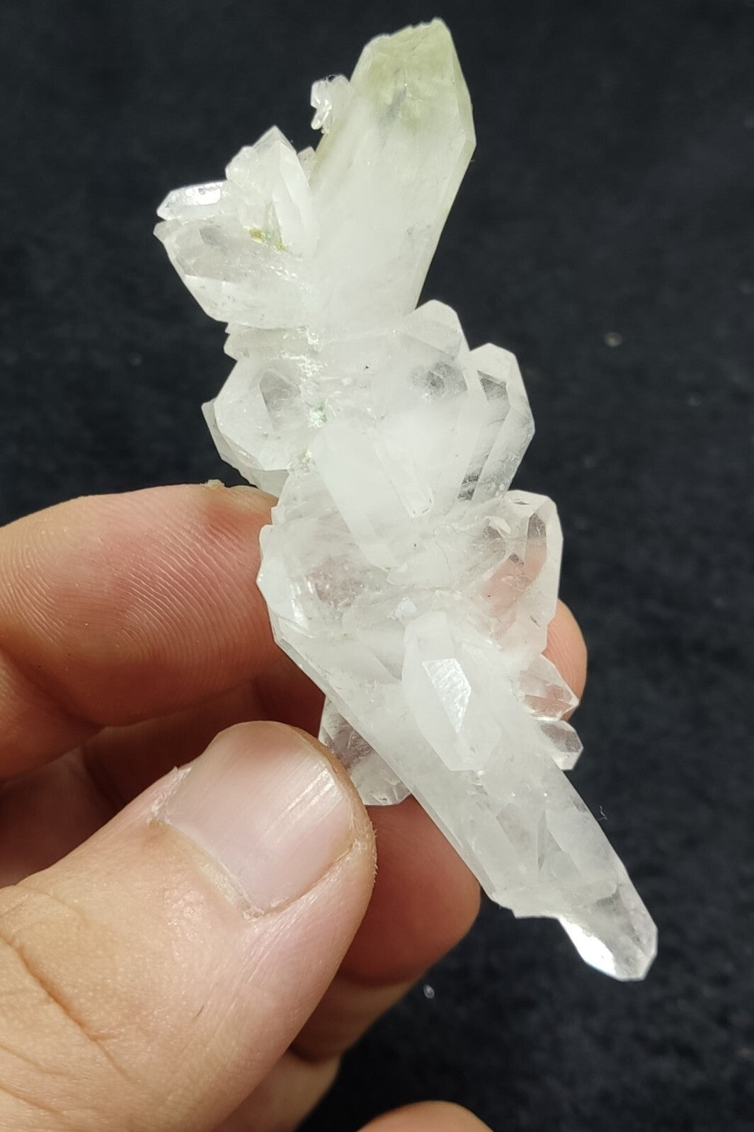 An Aesthetic specimen of Quartz cluster with chlorite spots 29 grams