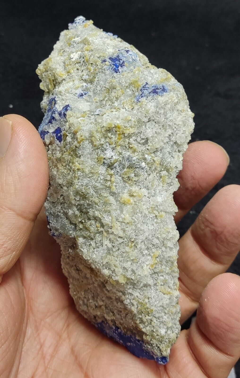 An Aesthetic specimen of fluorescent Lazurite with pyrite 415 grams