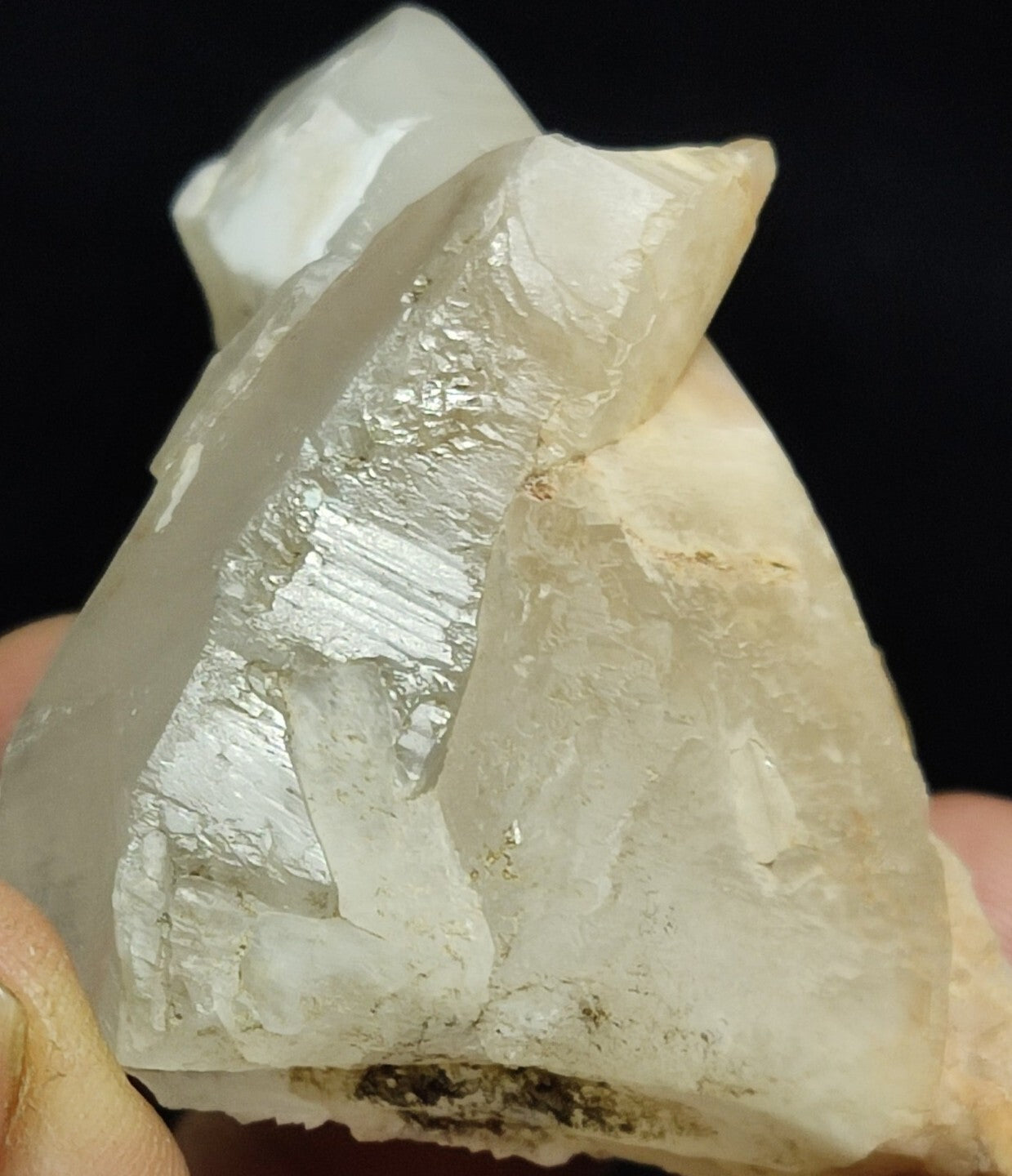 70 grams natural quartz crystal specimen with amphibole inclusions