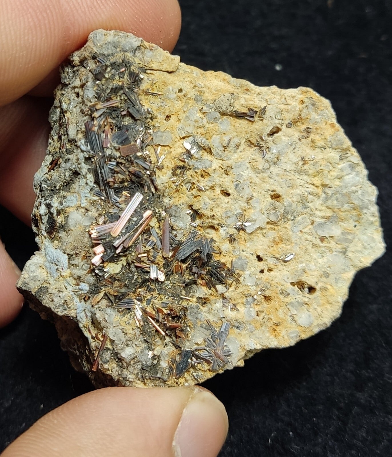 An Aesthetic Natural specimen of rutile crystals on matrix 48 grams