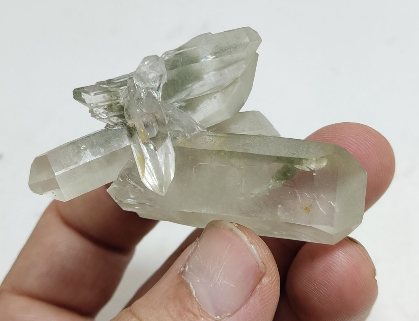 A very Aesthetic Natural beautifully terminated Chlorite Quartz cluster 42 grams