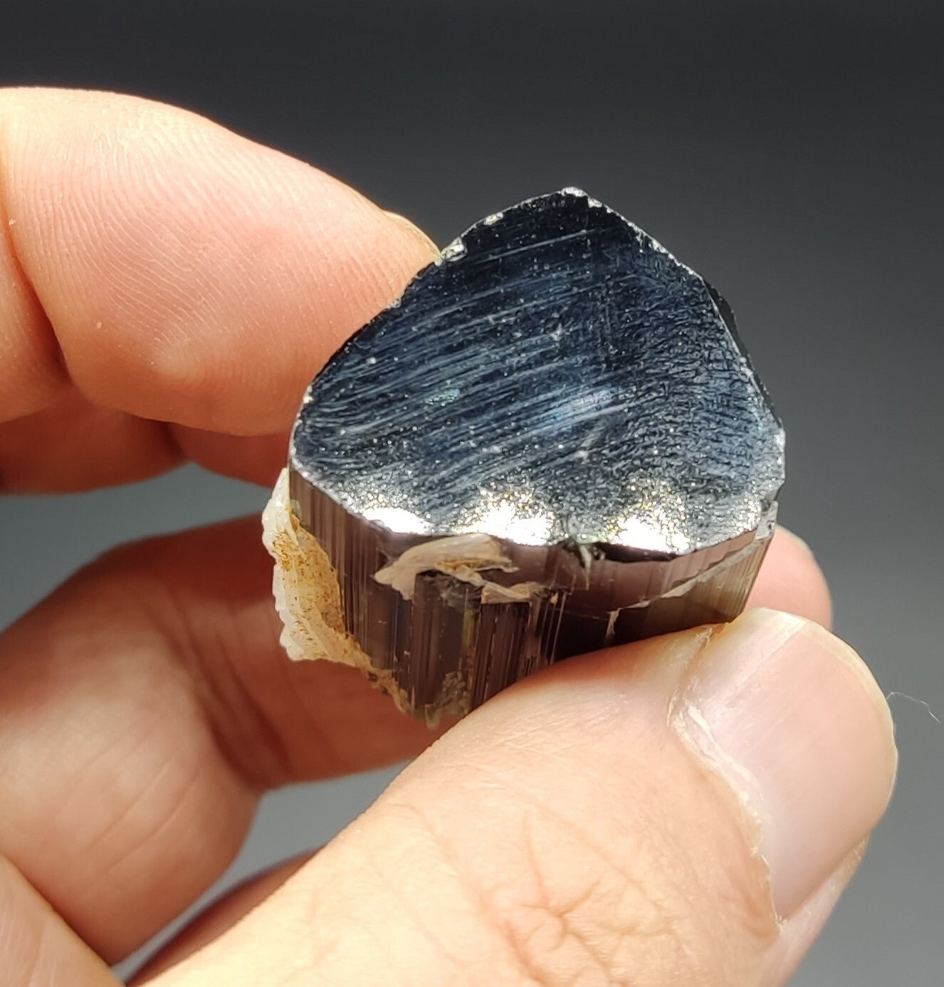 An amazing specimen of terminated tourmaline with green shaded 45 grams