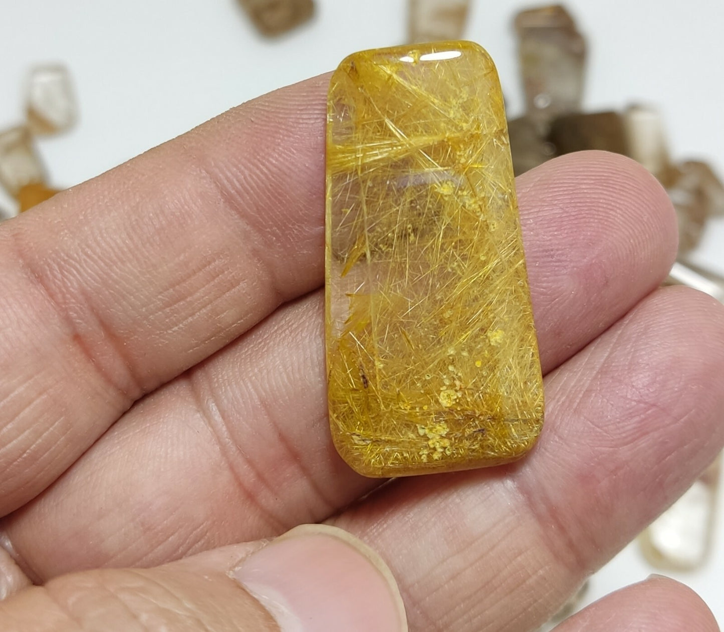230 grams Rutilated polished quartz tumbles