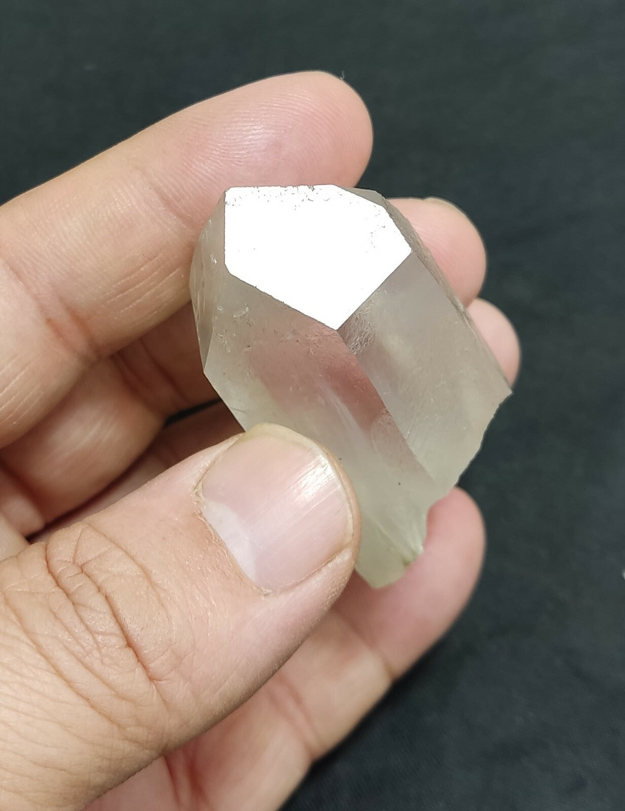 An amazing specimen of terminated Quartz crystal with unique inclusions 67 grams