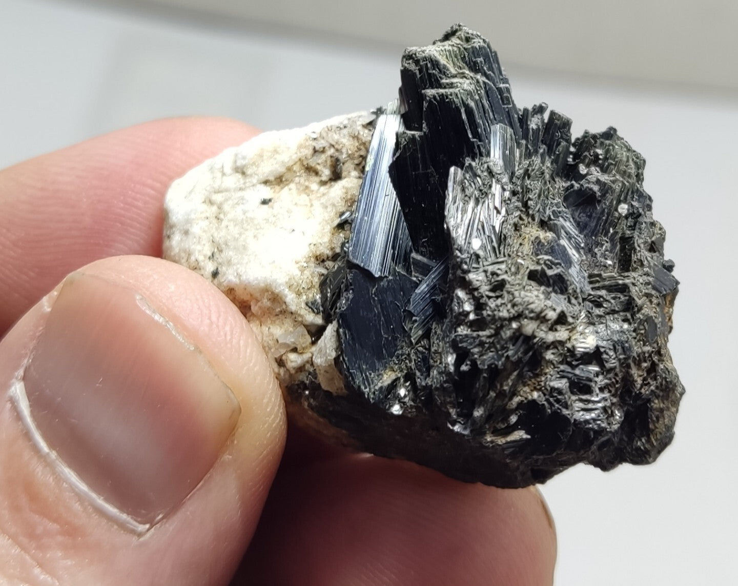 An aesthetic specimen of terminated aegirine crystals on matrix 25 grams