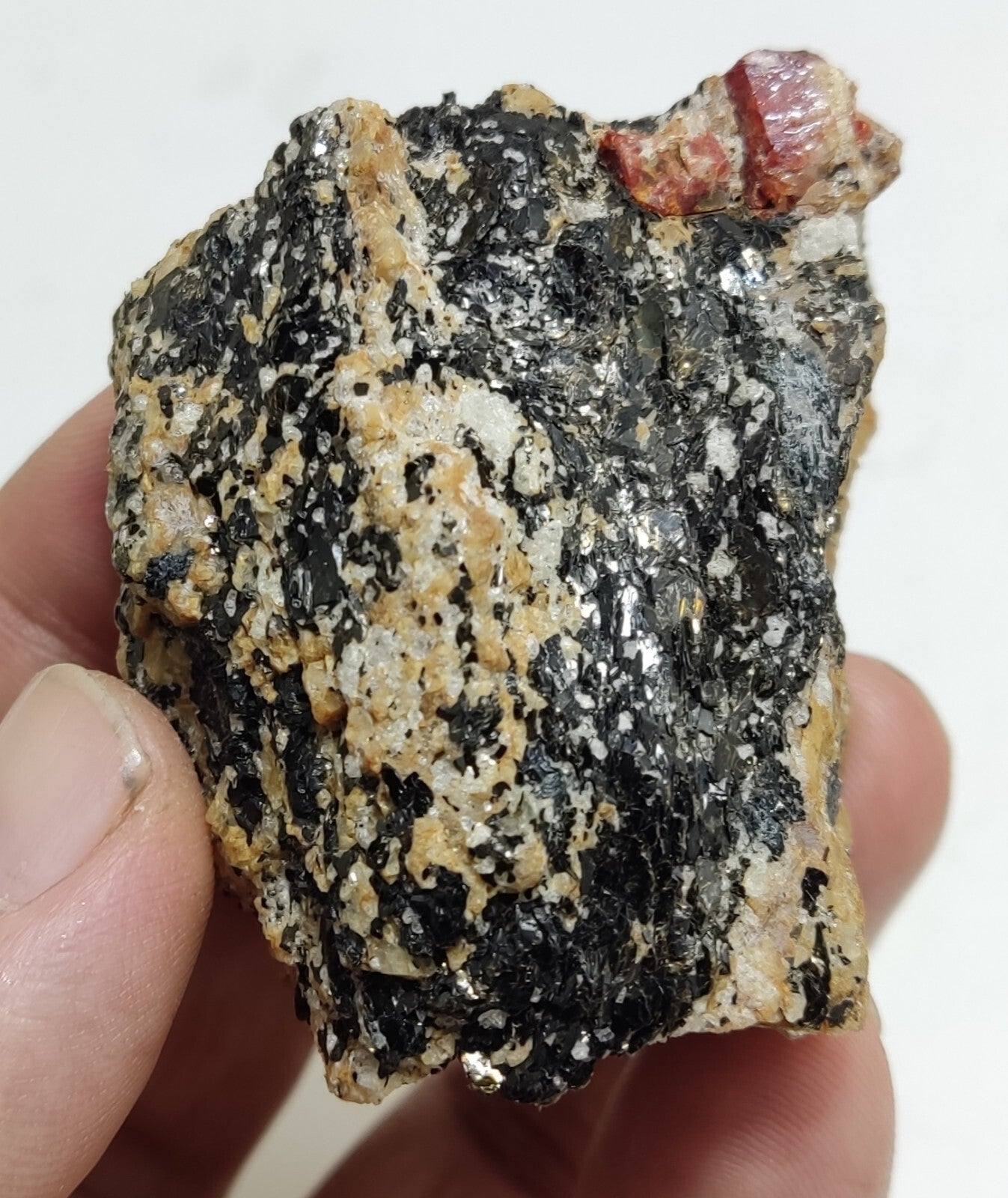 An Aesthetic specimen of zircon crytsals with biotite 130 grams