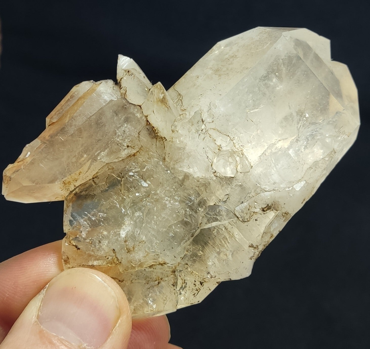 Chlorite/iron quartz crystal Natural floater tabular double terminated  85 grams