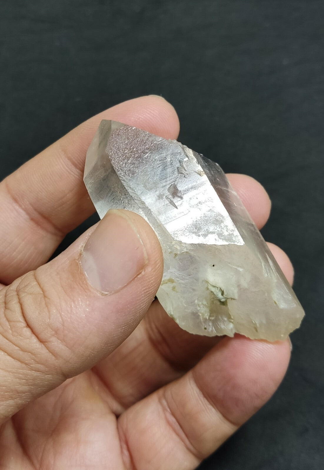 An amazing specimen of terminated Quartz crystal with unique inclusions 67 grams