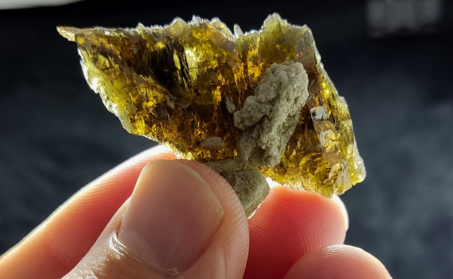 Single etched Epidote Crystal 14 grams