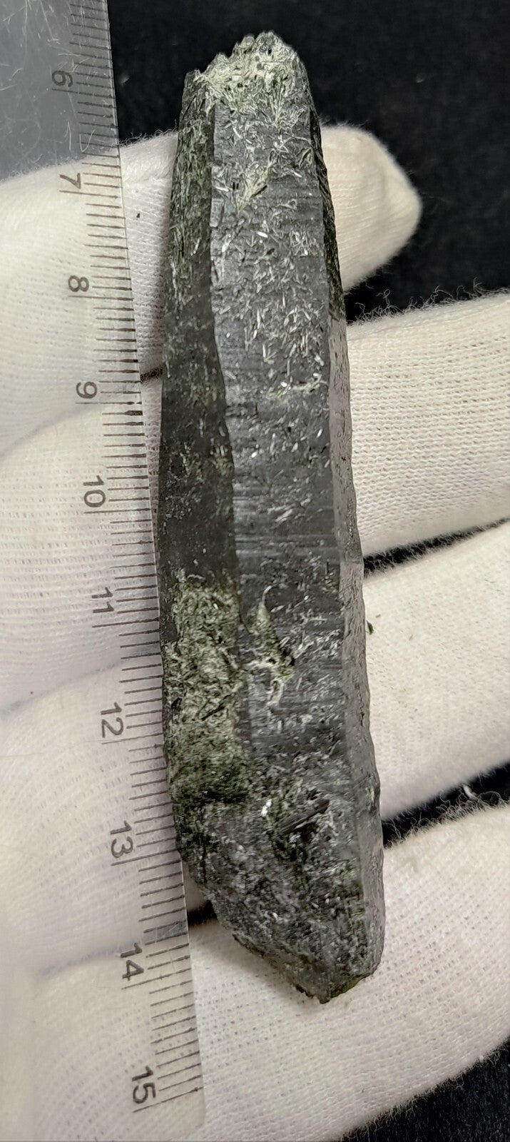 An Aesthetic Natural etched terminated Chlorite Quartz crystal specimen 39 grams