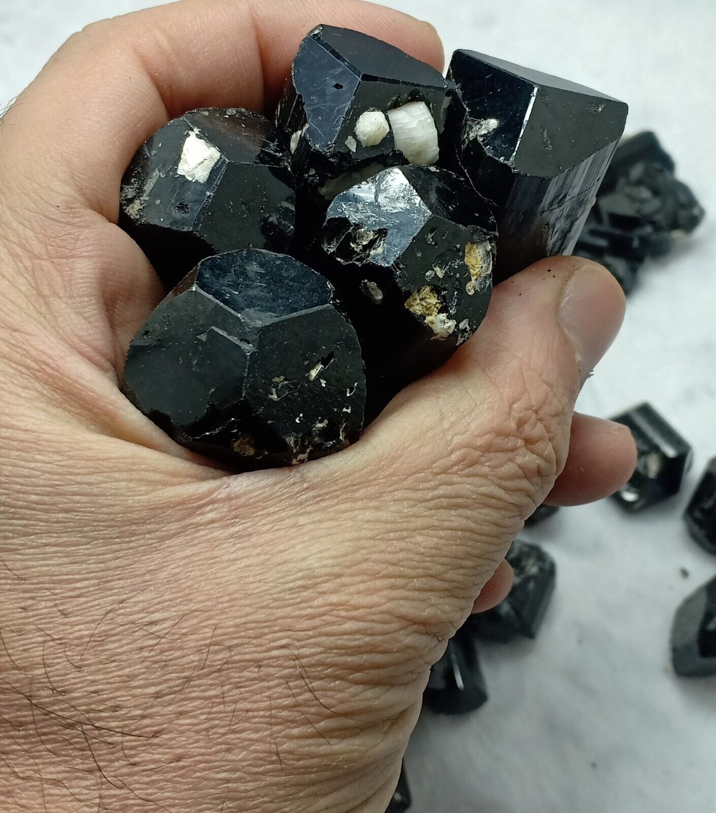 1100 grams Natural black Tourmaline crystals