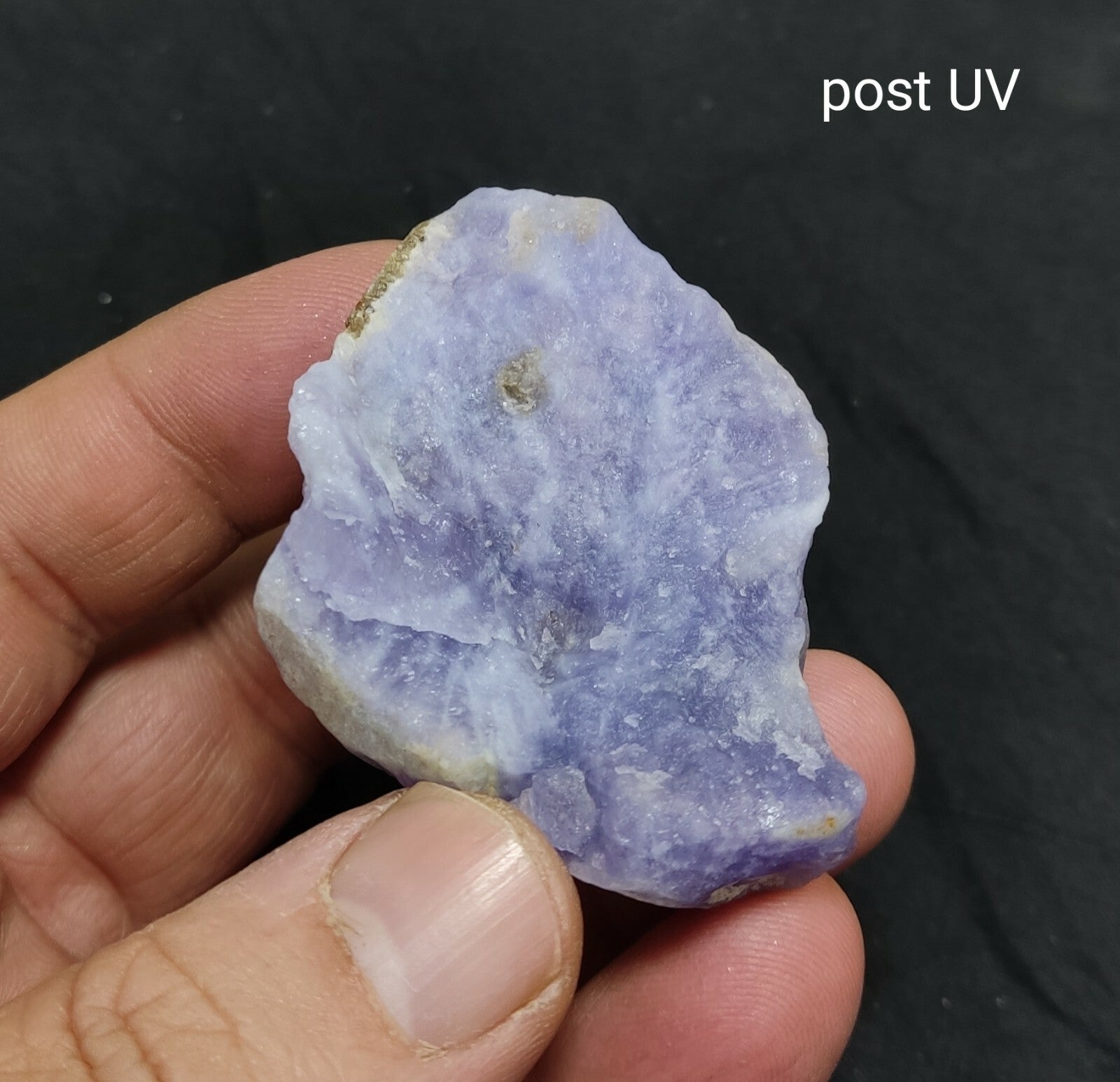 An amazing specimen of rough hackmanite chunk highly Tenebrescent 62 grams