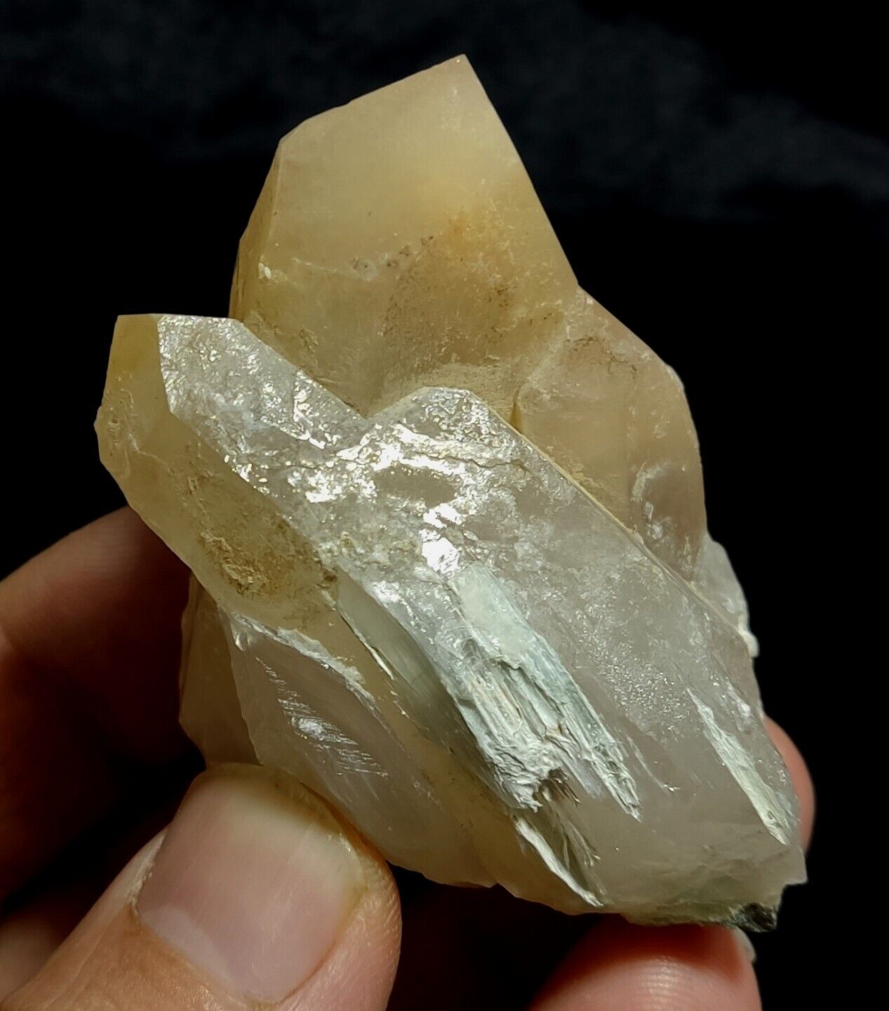 Amphibole included Quartz crystal 88 Grams