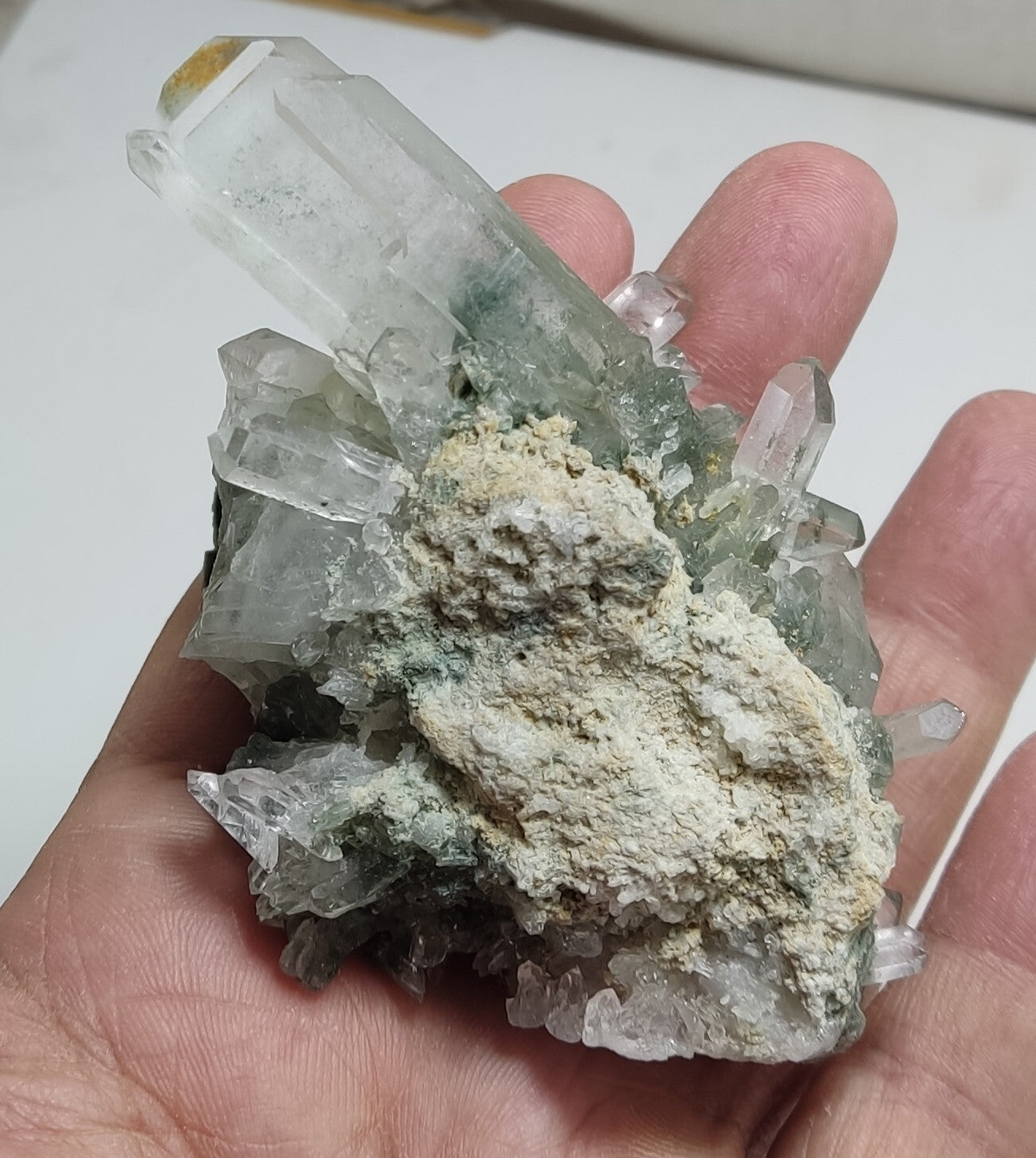 An Aesthetic Natural beautifully terminated Chlorite Quartz cluster 156 grams