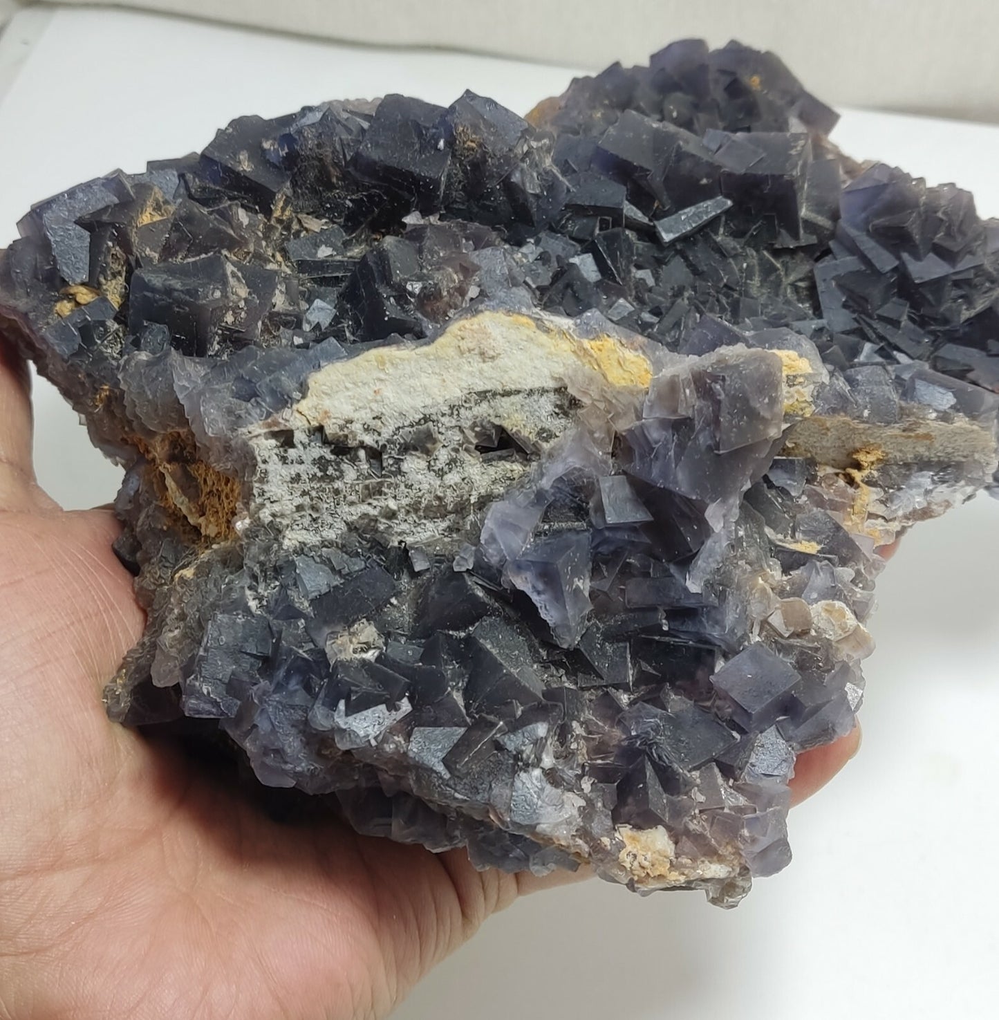 An amazing specimen of cubic light purple Fluorite 1830 grams
