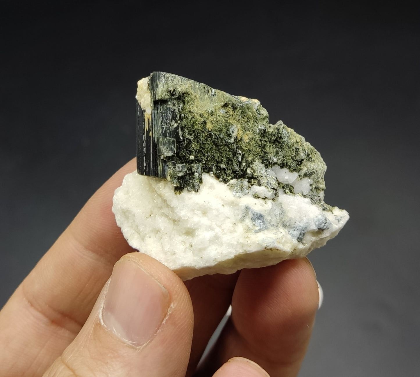 An Aesthetic specimen of epidote in matrix 39 grams