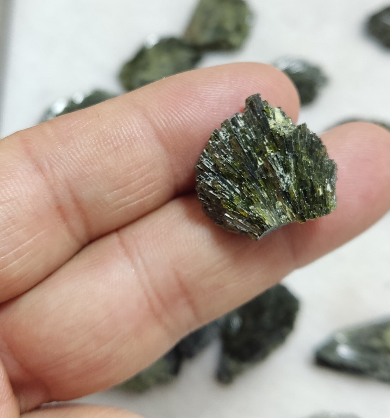 Natural Dark Green Epidotes crystals Random Selection.