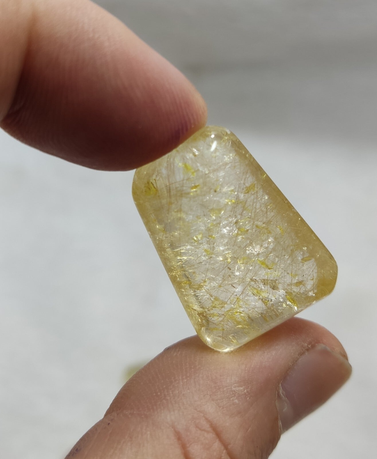 An amazing lot of Rutilated polished quartz tumbles 45 grams