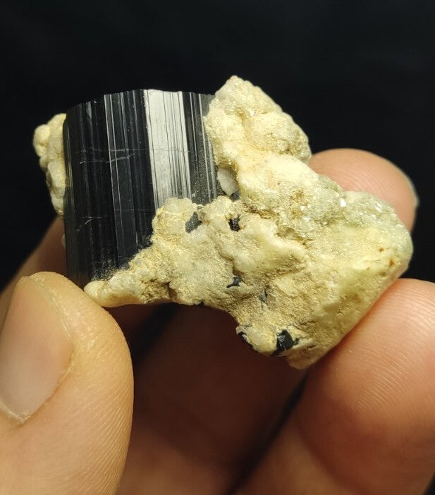Natural Terminated Black Tourmaline Crystal on Matrix 35 grams