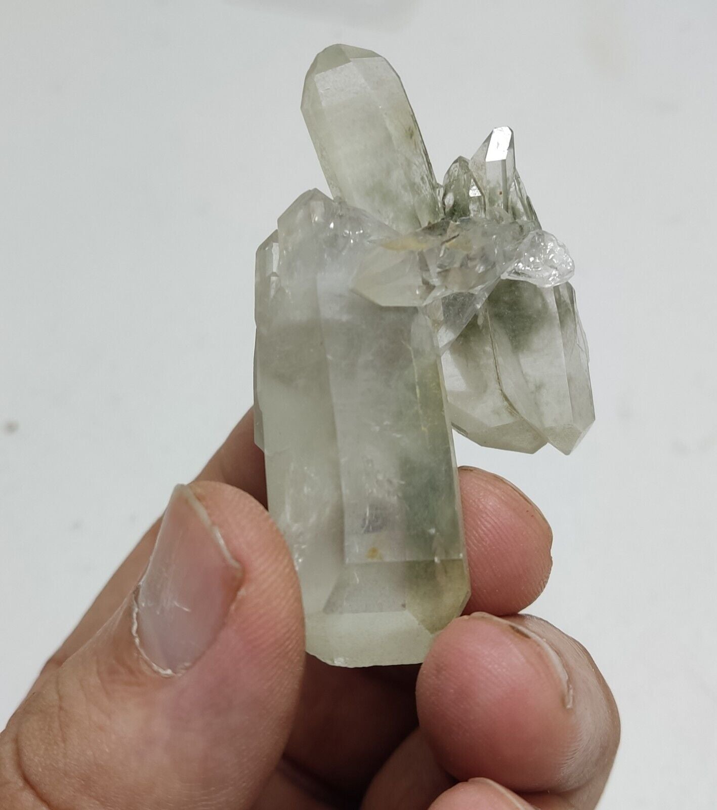 A very Aesthetic Natural beautifully terminated Chlorite Quartz cluster 42 grams