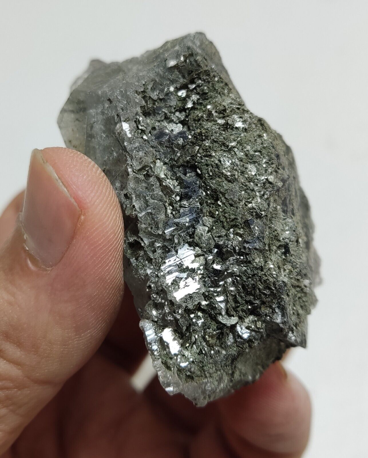 An Aesthetic Natural terminated Chlorite Quartz crystal 100 grams