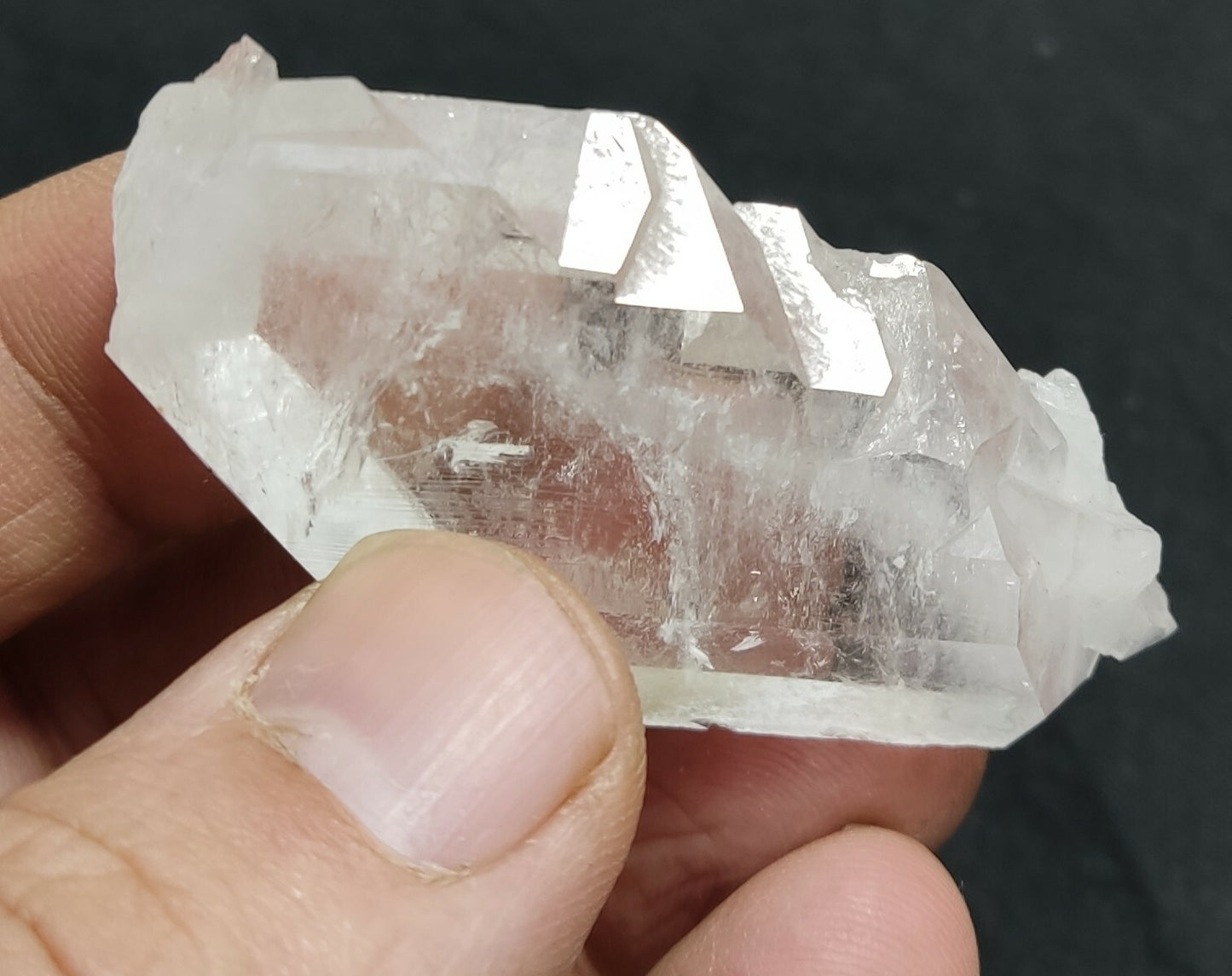 An amazing specimen of terminated faden Quartz crystal 30 grams