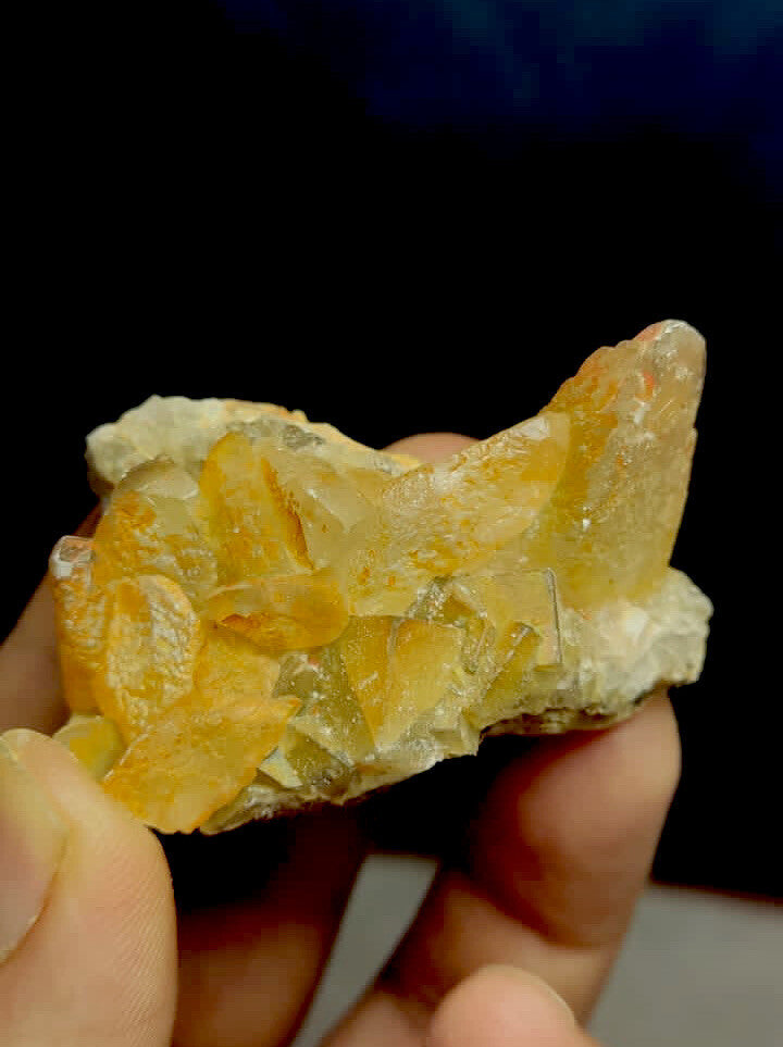 Natural  Calcite Cluster On Matrix With Flourite 51 Grams.