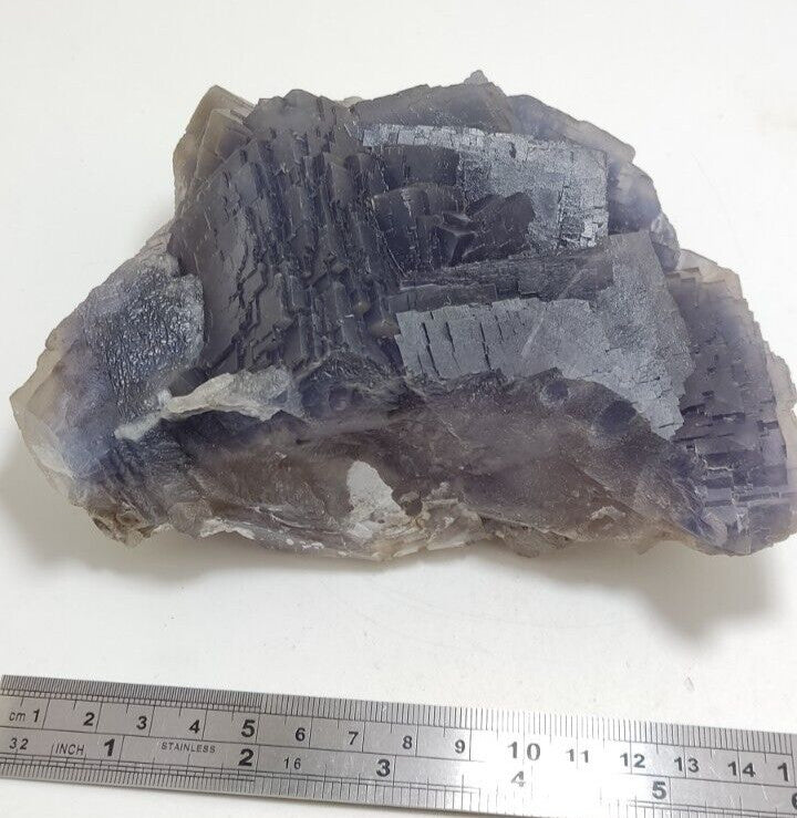 An amazing specimen of cubic dark bluish color Fluorite 1550 grams