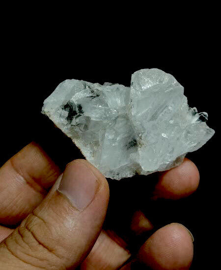 Natural quartz Clusters With Brookite Inclusions . Black Color Brookites .