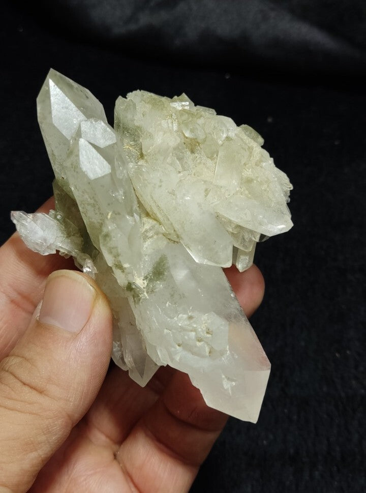 Natural Chlorite quartz Cluster specimen  143 grams