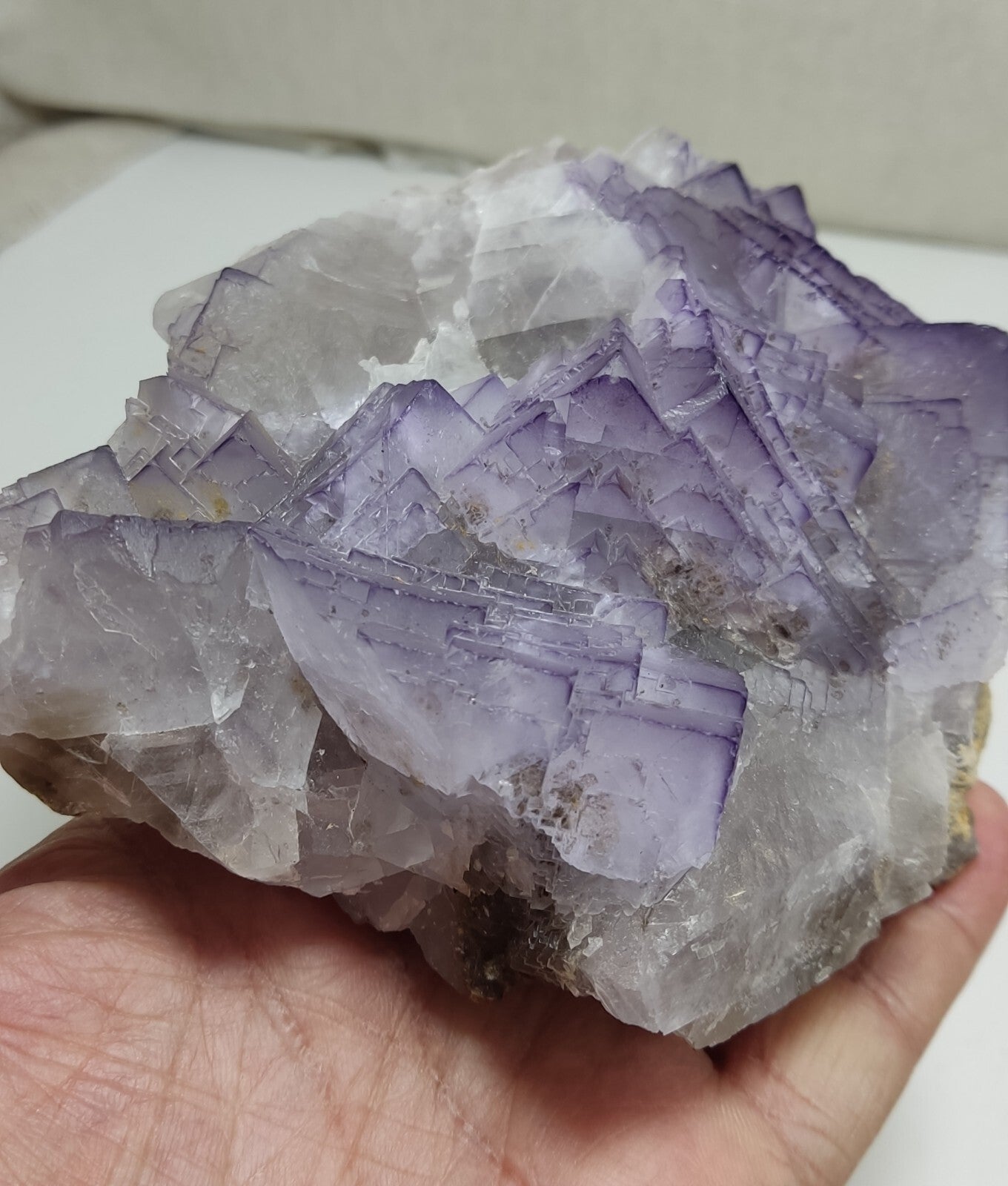 An amazing specimen of cubic bluish purple color Fluorite 965 grams