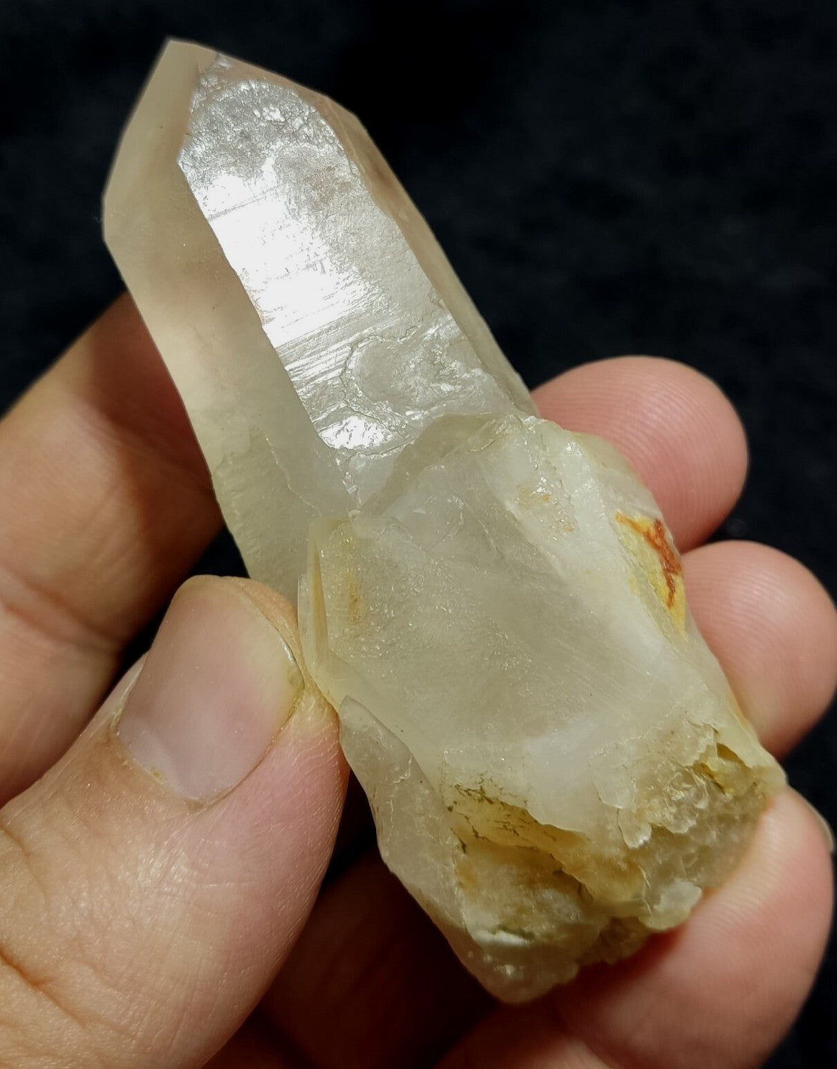 An amazing specimen of terminated amphibole included Quartz crystal 76