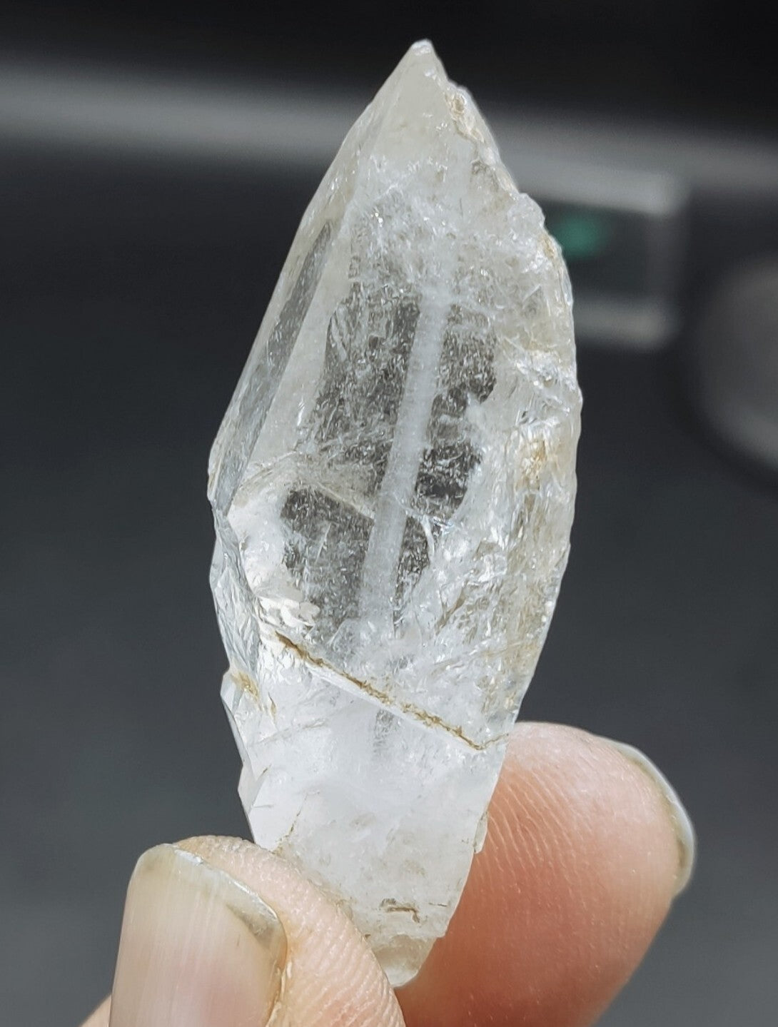 An Aesthetic terminated specimen of Faden Quartz crystal 20 grams