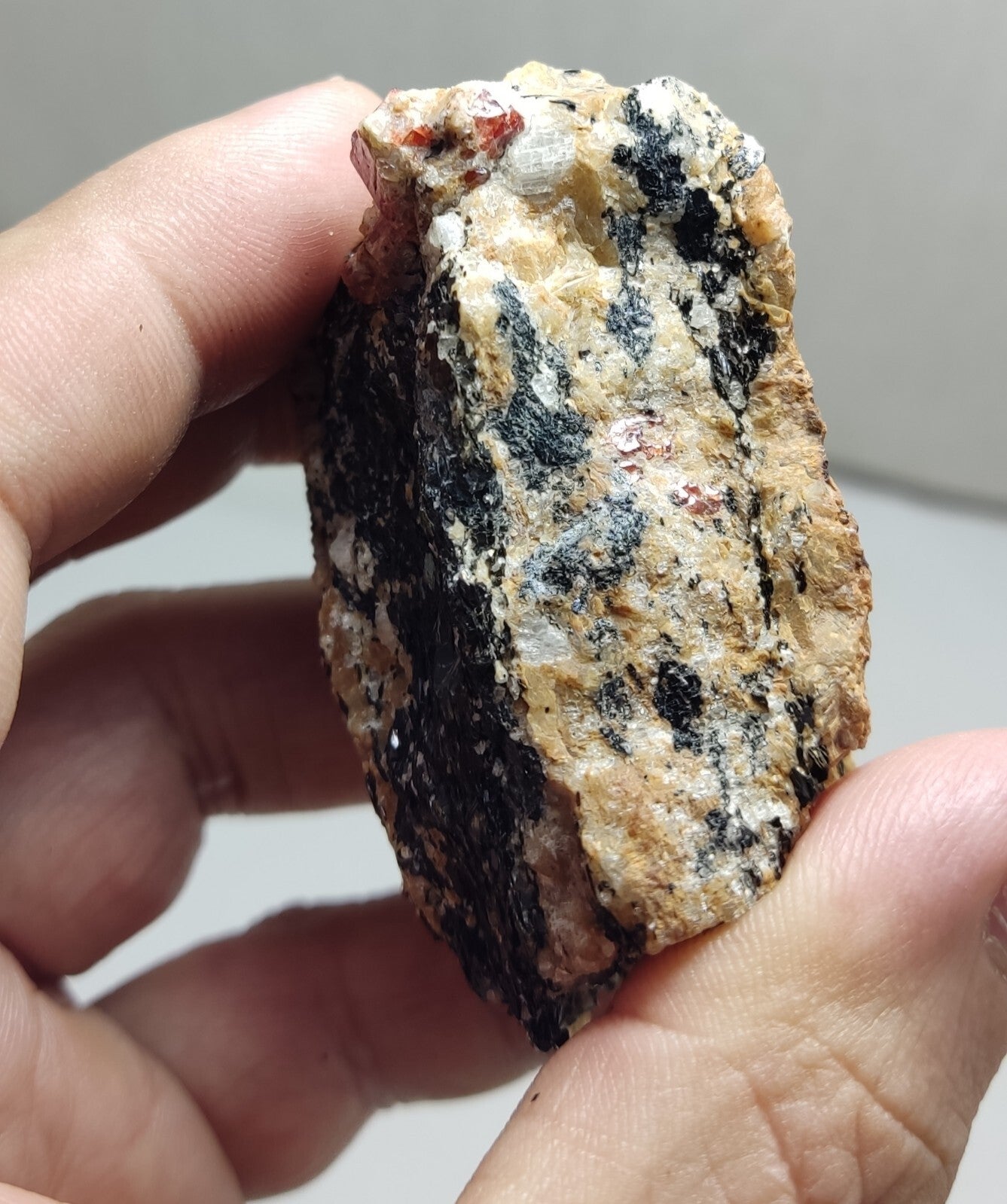 An Aesthetic specimen of zircon crytsals with biotite 130 grams