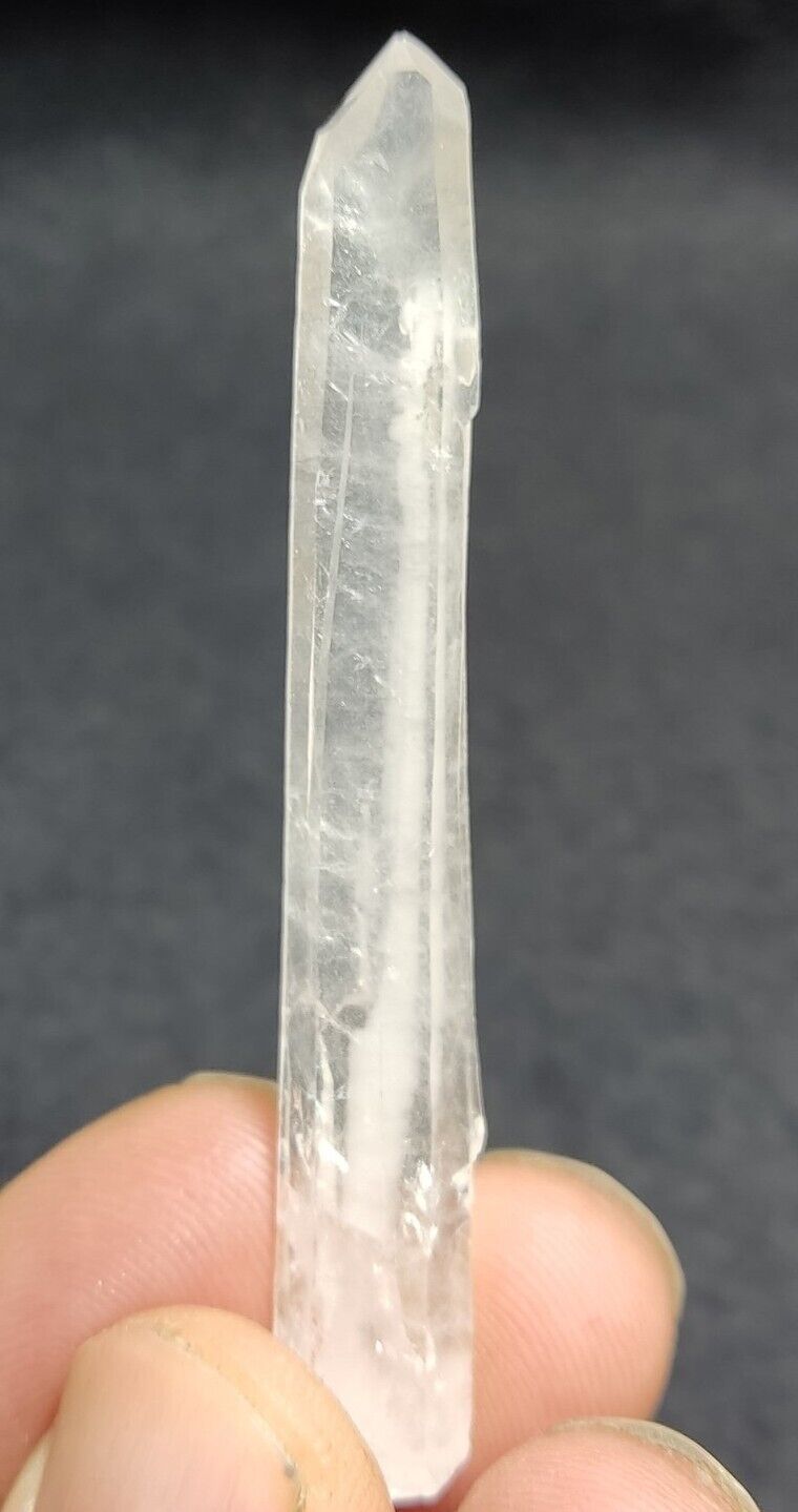 An Aesthetic elongated terminated specimen of Faden Quartz crystal 8 grams