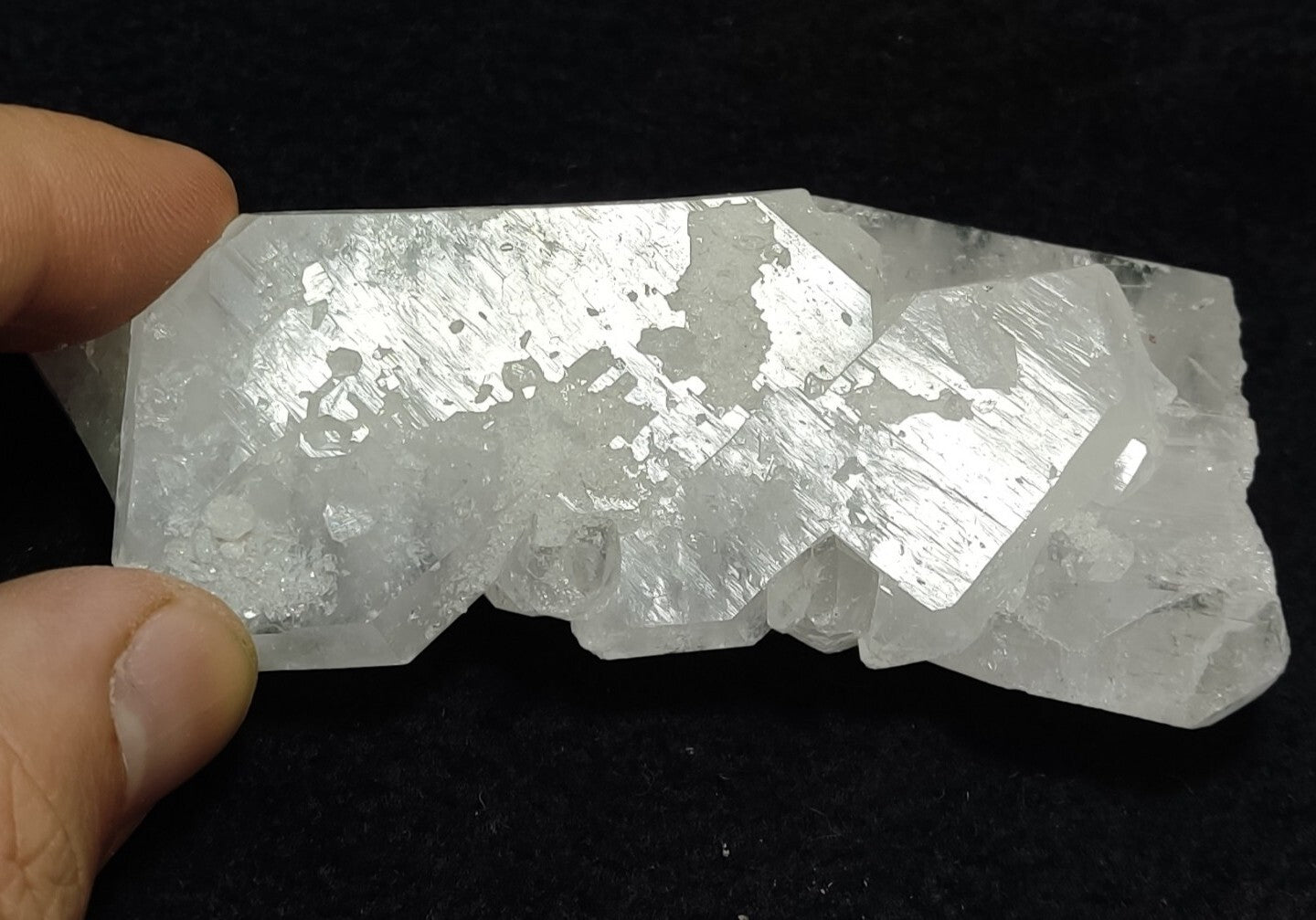 An amazing specimen of terminated faden Quartz crystal 130 grams