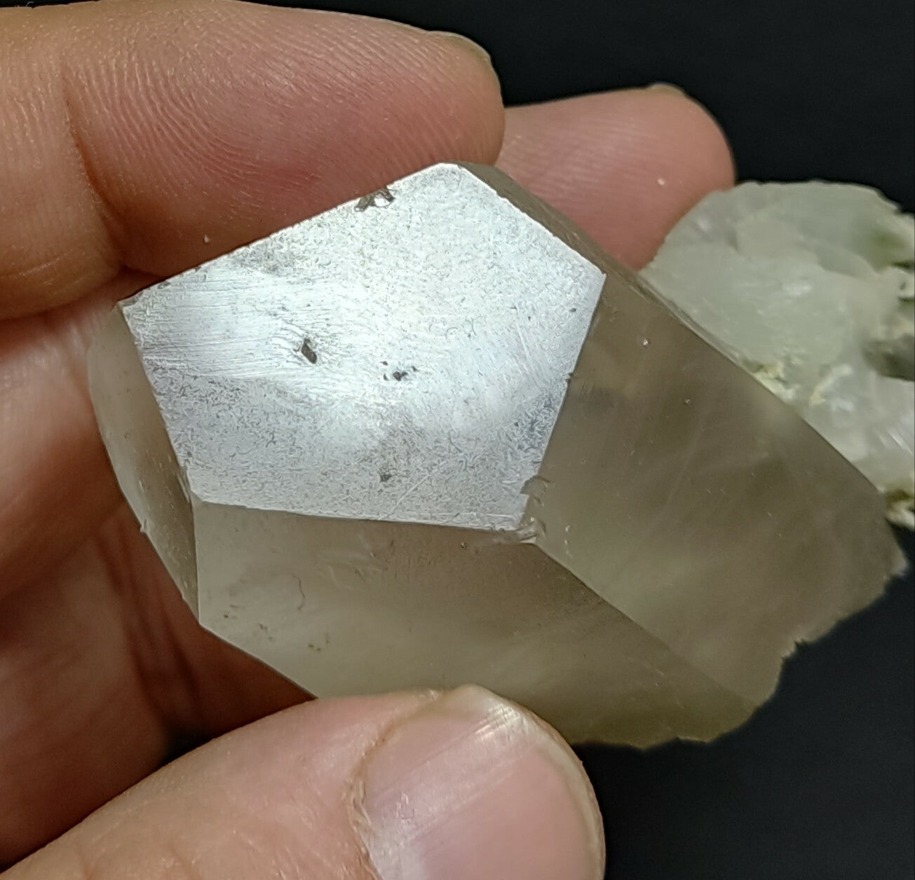 An amazing specimen of terminated Quartz crystal with unique inclusions 97 grams