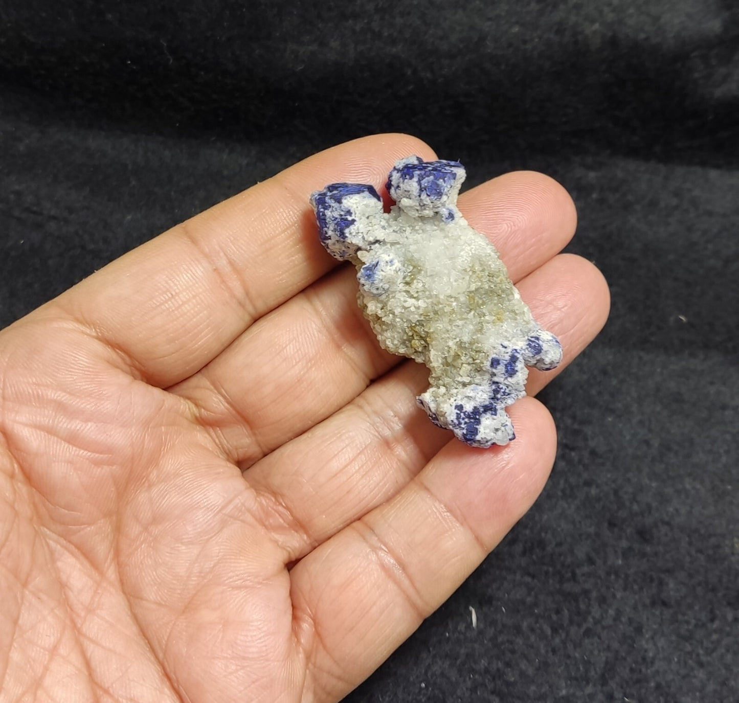 An Aesthetic specimen of fluorescent Lazurite with pyrite 24 grams