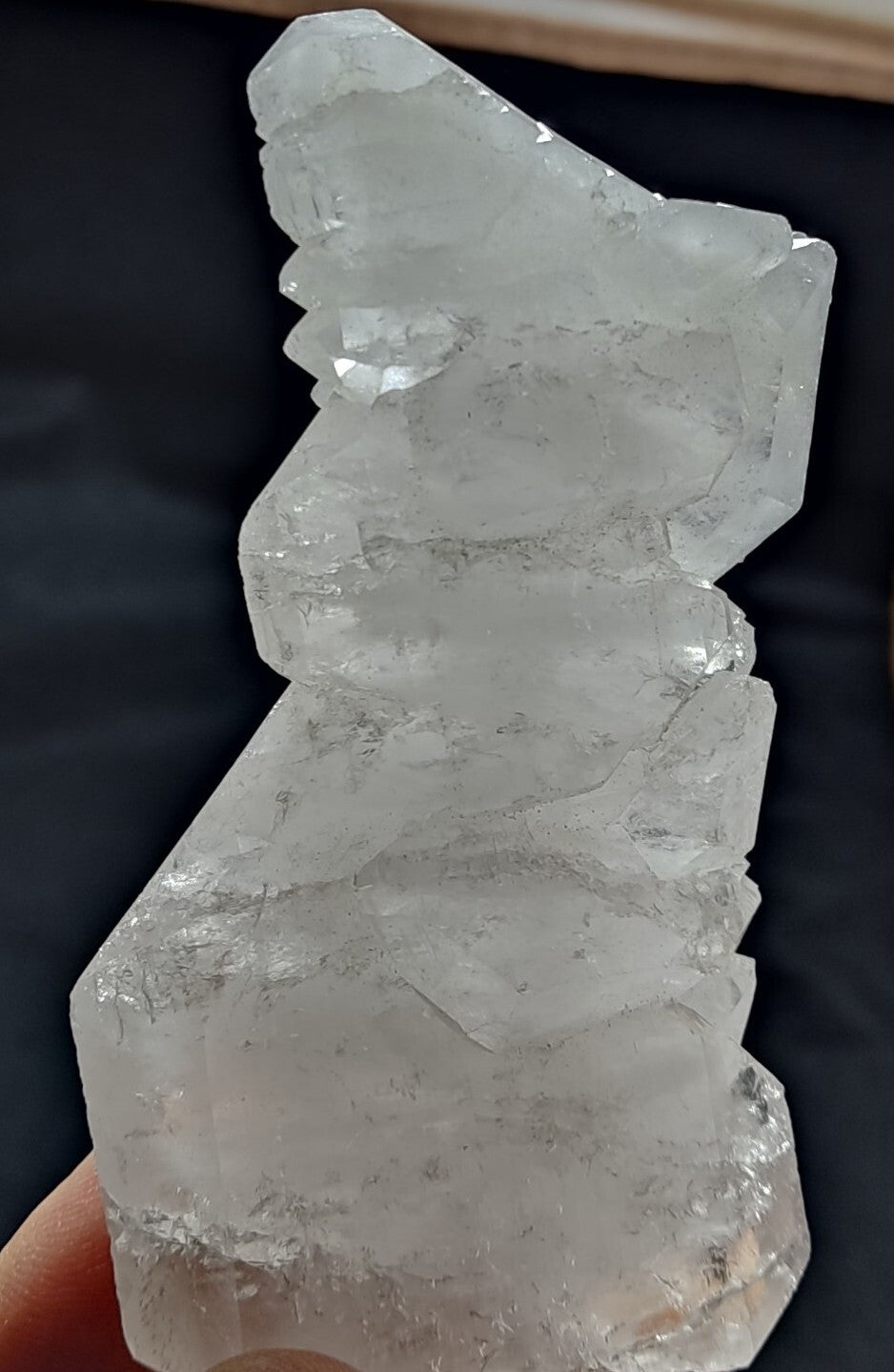 An amazing specimen of terminated faden Quartz crystal 130 grams